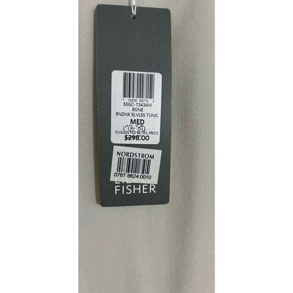 Eileen, Fisher, NWT Bone chambray airy organic cotton shift top size medium extr - Picture 6 of 6